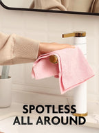 Fantasticlean Microfiber Cleaning Cloth Roll -40 Pack, Tear Away Microfiber Towels, 12" x 12", Reusable, Washable, Lint Free, Ultra Absorbent Dishcloth for Car, Pet, Kitchen Cleaning Supplies (Pink)