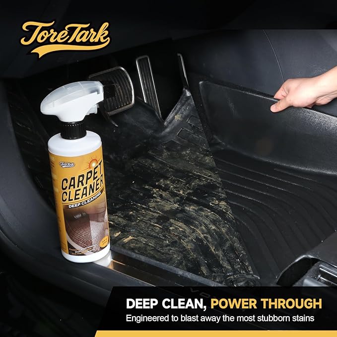 toretark Instant & Powerful Carpet Cleaner Spray, Stain Remover for Seats, Fabric & Floor Mats, Upholstery Cleaner Removes Tough Stains, pH Balanced, Minimal Residue, 16 fl oz*2