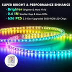 Ehaho 17" Double Row Wheel Lights, Brighter RGB Dream Chasing LED Rim Lights with App & Remote Control, Music Wheel Ring Light with Turn & Braking Signal Compatible with Various Trucks SUV Car（4PCS）