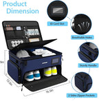 4-Layer Golf Trunk Organizer, Golfer Gifts for Men Women with Separate Ventilated Compartment for 2 Pairs Shoes, Waterproof Car Golf Locker Storage Bag for Golf Gear and Accessories,Blue