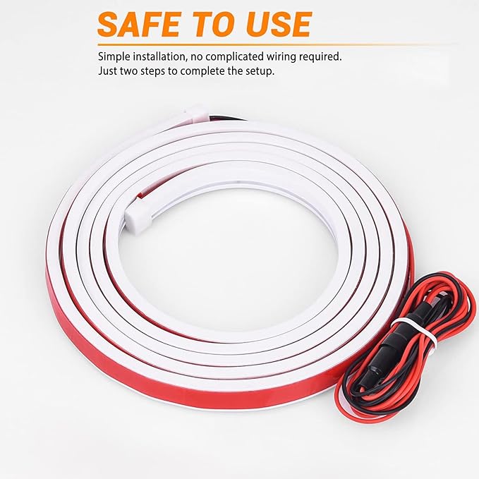 DIBMS 71" High Brightness Car Hood Gap LED Strip, LED Car Ambient Light, Dynamic Scan Activated Design, Daytime Driving Kits, Car Accessories Eclipse LED Lights (White)
