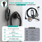AIMILER Level 2 Electric Vehicle (EV) Charger(WIFI APP/Plug-play), 32A, 25ft Cable ETL Certified, 220V-240V NEMA 14-50P Plug EVSE w/ J1772 Connector, Portable EV Car Charging Stations for Home Level 2