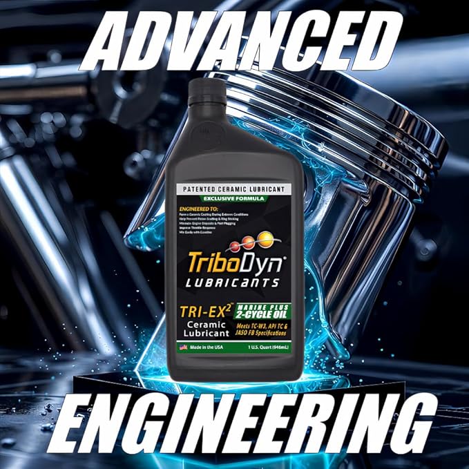 Marine Plus 2 Stroke Oil with Ceramic Coating, TC-W3, Low Smoke, Pre Mix and Direct Injection 2 Stroke Engines - 1 Gallon