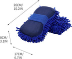 Car Wash Mitt,Microfiber Chenille Car Wash Mitt,Double-Sided lint-Free,Scratch Free,Cleaning Mitts for Truck, SUV, RV (Blue)