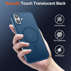 SUPFINE Magnetic for iPhone 17 Case (Compatible with MagSafe)(Military Grade Drop Protection) Translucent Matte Shockproof with Anti-Fingerprint Phone Cover 2025,Deep Blue