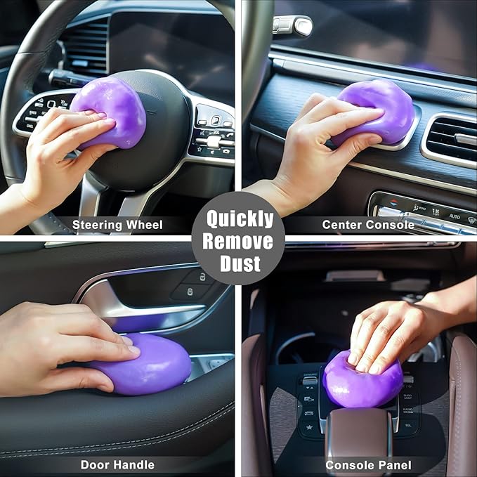 TICARVE 2Pack Cleaning Gel for Car Putty Car Vent Cleaner Cleaning Putty Gel Auto Tools Car Interior Cleaner Dust Mud for Cars and Keyboard Cleaner Slime Purple (320g/11.2oz)