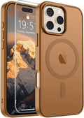 SUPFINE Magnetic for iPhone 16 Pro Case (Compatible with MagSafe) (Military Grade Drop Protection) Slim Translucent Matte Shockproof with Anti-Fingerprint Phone Case,Brown