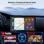 Wireless CarPlay Screen for Car & Android Auto Head Unit - Touchscreen 7 Inch Double Din Car Stereo with Backup Camera for All Cars (2+64GB)
