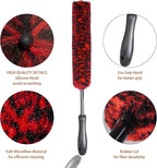 Metal Free Soft Wheel Cleaner Brush, Synthetic Wool Car Cleaning Brush, Highly Water Absorption, Dense and Durable Tire Brush for Cleaning Wheels, Rims, Spokes, Fenders, Engines…