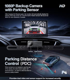 1080P Backup Camera with Backup Sensors Parking Distance Control (PDC) System, Back up Camera Waterproof Clear Night Vision Rear View Camera with 7'' Monitor for Cars/Truck/SUV/RV/Van/Trailer