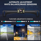 GLK Backup Camera Rear View Camera AHD 1080P Night Vision Reverse Camera, License Plate Backup Camera with 6 LED Lights,170 Degree Wide View Angle, IP69K Waterproof, for 12-24V Pickup Car Truck RV SUV