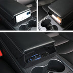 for Tesla Model Y 2024-2020 and Model 3 2023-2017 Accessories Center Console Organizer Tray Armrest Storage Box Silicone Sunglasses Coin Holder