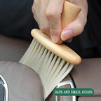 Ultra Soft Detail Car Interior Cleaning Brush - Dusting & Deep Cleaning, Wooden Handle, 2 Pack