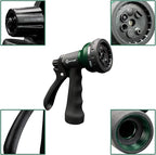 AUTOMAN Garden Hose Nozzle 2PK, ABS Water Spray Nozzle with 7 Adjustable Patterns, Slip Resistant for Watering Plants, Lawn, Garden, Washing Cars, Cleaning, Showering Pets & Outdoor Fun
