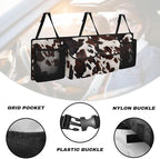 Car Trunk Organizer Brown Cow Spots Hanging Cargo Storage Bag Sturdy Trunk Storage Bag for SUV,Truck,Van