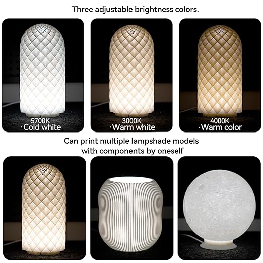 6PCS LED Lamp Kit 001 for Bambu Lab H2S/P2S/P1P/A1 Makerworld 3D Prints | 5V USB Powered, 3000K Warm White, Power-Off Color Storage, Adjustable Brightness & Color, DIY Hardware Spare Parts