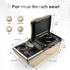 Coverado Center Console, Universal Bench Seat Center Console, Truck Back Seat Car Organizer with Cup Holder, Rear Central Car Armrest Box with Storage, Beige