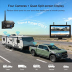 Fookoo 10.1“ Solar Magnetic Wireless Backup Camera HD 1080P DVR Touchscreen Monitor Portable 1 Min DIY Install No Drilling Rechargeable Battery Night Vision for RV Camper Trailer - DTC1004