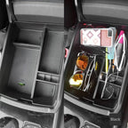 EDBETOS Center Console Organizer Tray Compatible with Atlas Accessories 2018 2019 2020 2021 2022 2023 Secondary Armrest Storage Glove Box Divider ABS Black Materials (Black Trim)