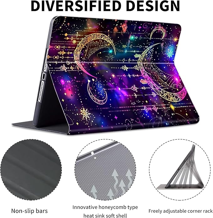 Case for Kindle Scribe,PU Leather Cute Slim Folio Adjustable Stand Cover with Auto Wake/Sleep for Amazon Kindle Scribe Cover 10.2 Inch (2024/2022 Release),Purple Glitter Moon