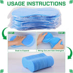 Vesici 24 Pack Car Wash Sponges Large Sponges Bulk Big All-Purpose Scrubber Thick Foam Car Cleaning Supplies for Washing Boat Kitchen Household with Single Vacuum Compressed Packing (Blue)
