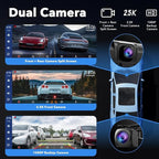 LAMTTO 9.26" Wireless Carplay and Android Auto with 2.5K Dash Cam, 1080P Backup Camera, Portable Touchscreen GPS Navigation for Car, Car Stereo Receiver with Bluetooth,AirPlay,AUX,FM,Googel,Siri