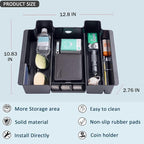 TOPINSTALL 4 Compartments Full Size Tray Compatible with 2019-2022 GMC Sierra Chevy Silverado 1500 and 2020-2023 Silverado/Sierra 2500HD 3500HD Full Console w/Bucket Seats ONLY