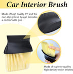 Car Interior Brush, Automotive Interior Dusting Brush, Car Interior Cleaning Brush, Bristles Detailing Brush Dusting for Car Interior, Dashboard, Air Conditioner Vents, Leather, Computer (Yellow)