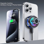 Xik Magnetic Cooling Wireless Charger Phone Holder with 1" Ball for Magsafe iPhone, [17-25mm Ball],Compatible with RAM B Size Mounts Double Socket Arm