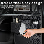 XDV Car Seat Organizers,Multi-functional Back Seat Protectors, Storage Pouches, and Tray Holders (for Cars, Kids, Seat Back and Rear Seats) (Carbon Fiber, 2 Pcs)