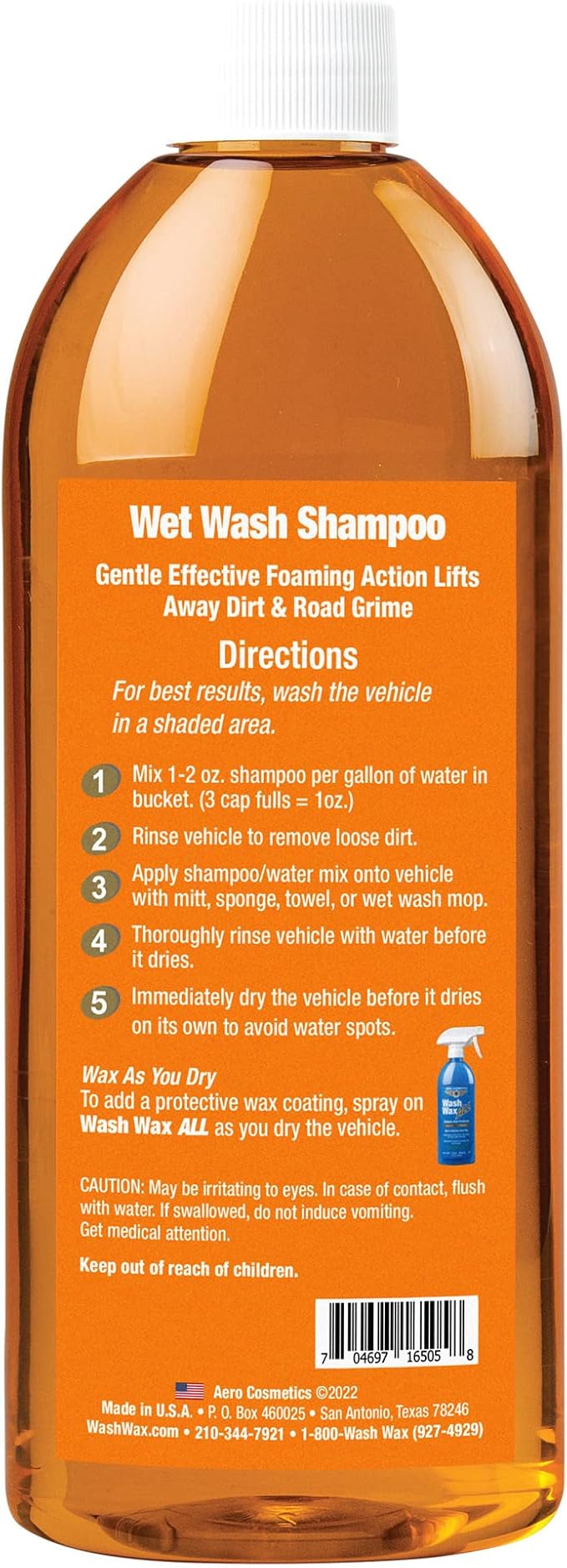 Wet Wash Shampoo 16 FL. oz High-Foaming, Gentle Effective Car Wash Soap Works with Foam Cannon or Bucket Washes. Safe for Aircraft, Cars, Trucks, Motorcycles, RVs & More