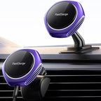 JOYMASS for MagSafe Car Mount Charger, 15W Fast Charging Magnetic Wireless Car Charger Phone Holder Mount Fits iPhone 15 Pro Max Plus 14 13 12 Mini MagSafe Case - Purple