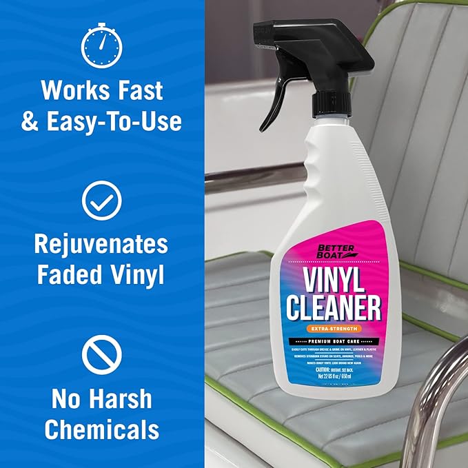 Boat Vinyl Cleaner Upholstery and Seat Cleaner Protectant for Marine Vinyl Windows and Pontoon Interiors Effective Boat Cleaning Supplies and Conditioner Products