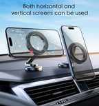 JUHOO Phone Holder for Car Magnetic Rotatable and Retractable, Fits iPhone 15, 14, 13, 12, Pro, Mini, MagSafe Case