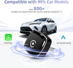 LEXXSON Wireless CarPlay Adapter for iPhone, Plug and Play, Fast and Stable Connection 2 in 1 Android Auto Wireless Adapter for CarPlay＆Android