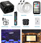 AMKI Dual Color 20W Twinkle Starlight Headliner Kit 600pcs*0.03in*9.8ft Cables+ RGB Meteor Shooting Star Fiber Optic Light Sound Activated APP/Remote Control for Car Roof Home Ceiling