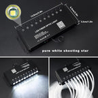 AMKI 100pcs*0.04in*9.8ft Pure White Shooting Stars Effect Fiber Optic Lights Kit,10Holes LED 5W Meteor Light Engine with Bluetooth+RF Remote Control 20 Meteor Modes