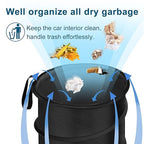 Car Trash Can, Large-Sized Pop-up Car Trash Bin, Collapsible Garbage Can, Trash Bag with Elastic Band Hanging, Double-Layer Washable Trash Can, Waste Basket with Velcro