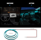 Acrylic Interior Car LED Strip Light with 6mm Sewing Edge - 43.3 inches Ambient Lighting Kits, Neon LED Strip Light(110CM/43.3IN, Ice Blue)