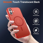 SUPFINE Magnetic for iPhone 17 Case (Compatible with MagSafe)(Military Grade Drop Protection) Translucent Matte Shockproof with Anti-Fingerprint Phone Cover 2025,Red