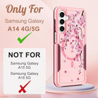 for Samsung Galaxy A14 5G Phone Case - Compatible with MagSafe Women Girls Cute Magnetic Protective Cover Girly Flower Blossom Heavy Duty Shockproof Design for Samsung Galaxy A14 5G Cases