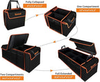 Large Trunk Organizer with Cooler, 3 Compartments SUV Cargo Organizer, Portable Trunk Organizer for suv,car,truck,rv,jeep(black)