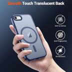 SUPFINE Magnetic for iPhone SE Case 2022 (3rd)/2020 (2nd), iPhone 8 Case (Compatible with MagSafe) (Military Grade Drop Protection) Slim Translucent Matte Phone Case,Lavender Gray