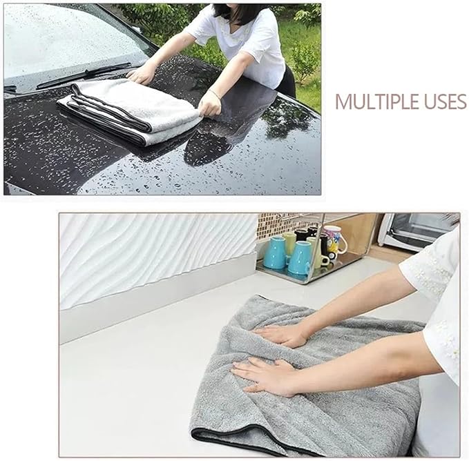 Microfiber Car Wash Towels, 75x35 cm and 60x40 cm, Soft Drying Cloth for Cleaning(Normal 75x35)