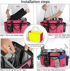 Large Cleaning Caddy Bag Built-in Sturdy Support Board, Cleaning Organizer with Detachable Divider, Cleaning Supply Tote with Adjustable Shoulder Strap&Waist Belt for Cleaners & Housekeeper