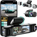 BOTSLAB 4 Channel Dash Cam 3K Front and Rear Inside 560° Coverage with Magnetic Side Cameras Car Camera with 3.18”Touch Screen 24/7 Parking Mode 5.8GHz WiFi GPS Voice Control (No SD Card)