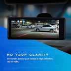 Type S Solar-Powered Wireless Backup Camera with Adjustable Lens 6.8" Touch Screen LCD Rear View Wireless Camera Back up Camera License Plate Camera with Night Vision (Upgraded Version)