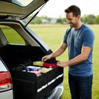 CloudDream Car Trunk Organizer and Storage, 35.4" Large Foldable Cargo Storage with 3 Compartments & 6 Pockets, Waterproof Collapsible Organizer for SUV, Truck, Minivan, Sedan, Auto Accessories