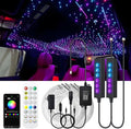 AKEPO Car Home Use MIni Size 6-Hole 3.2W RGB Colorful Fiber Optic Light Kit, 9.8ft 600pcs*0.75mm/0.03in Optical Fiber APP Control Mixed Color Chasing Timer Function Starlight Headliner Light