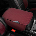 Upgraded Car Center Console Cover,Microfiber Leather Car Armrest Cover Cushion with 2 Storage Bags,Universal Car Armrest Storage Box Car Interior Accessories for Most Vehicles (Wine red)